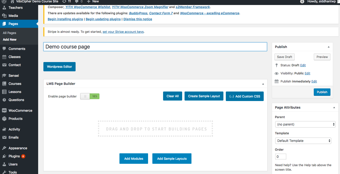 LMS page editor