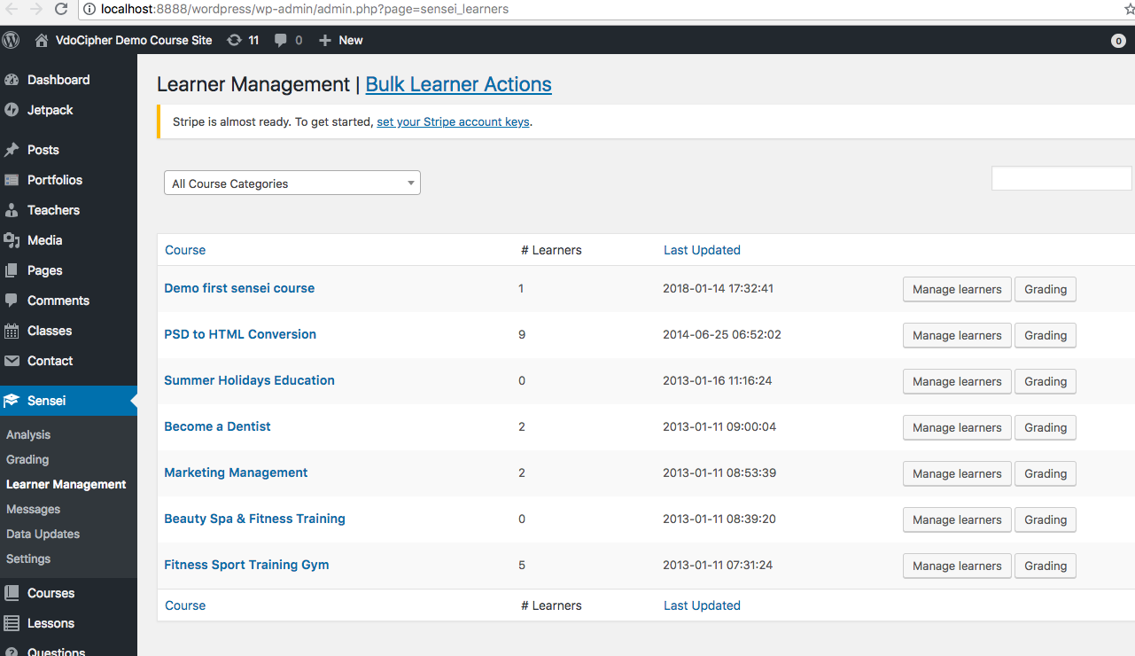 wordpress course plugin: Learner & Grading
