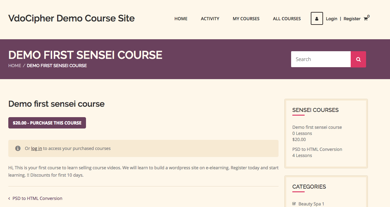 Student sensei course