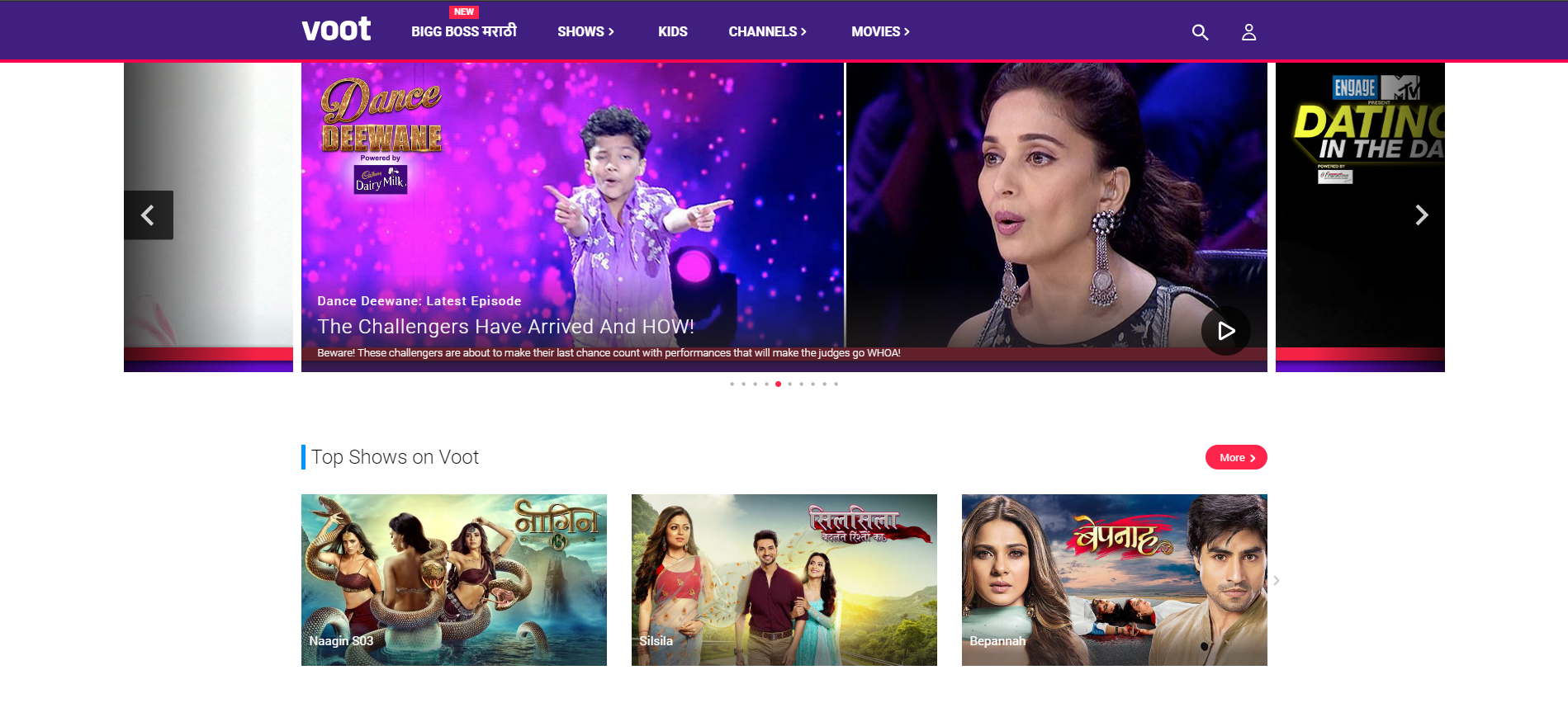 VOOT VOD app by viacom for Indian users
