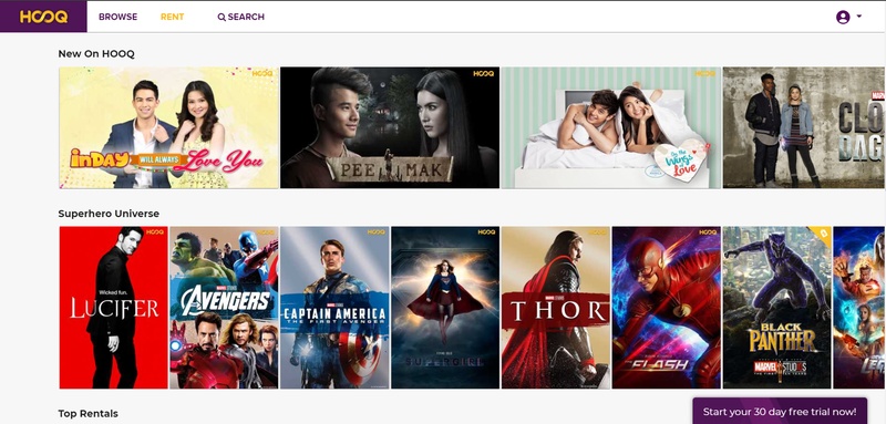 HOOQ video on demand site