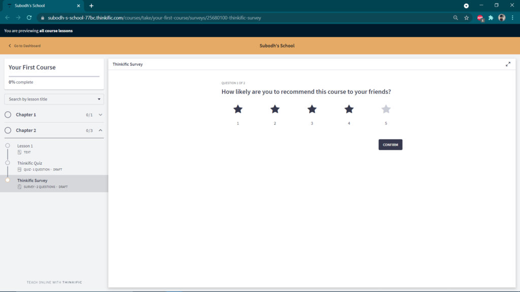 Thinkific surveys