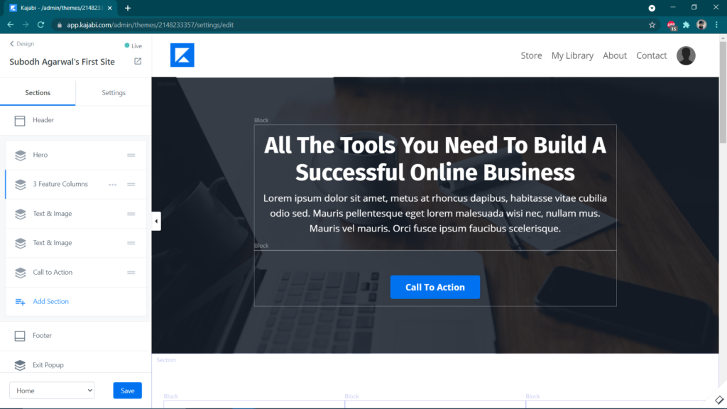 Kajabi Website & Page Builder