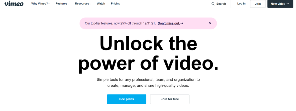 vimeo - apps like youtube