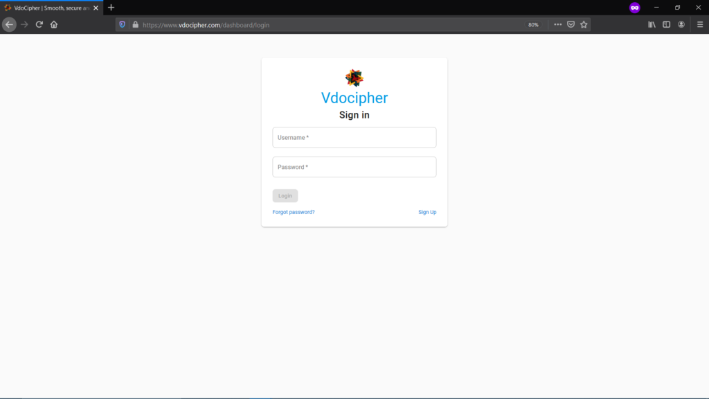 Visit-vdocipher-and-login-your-account