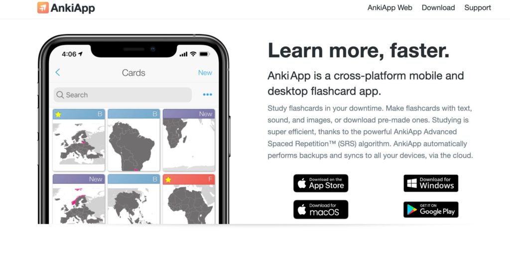 AnkiApp study app for students for flashcard