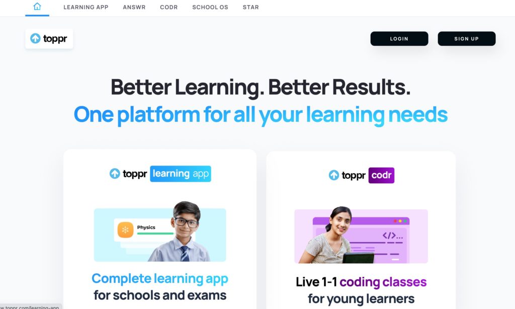 Toppr study app for students for learning