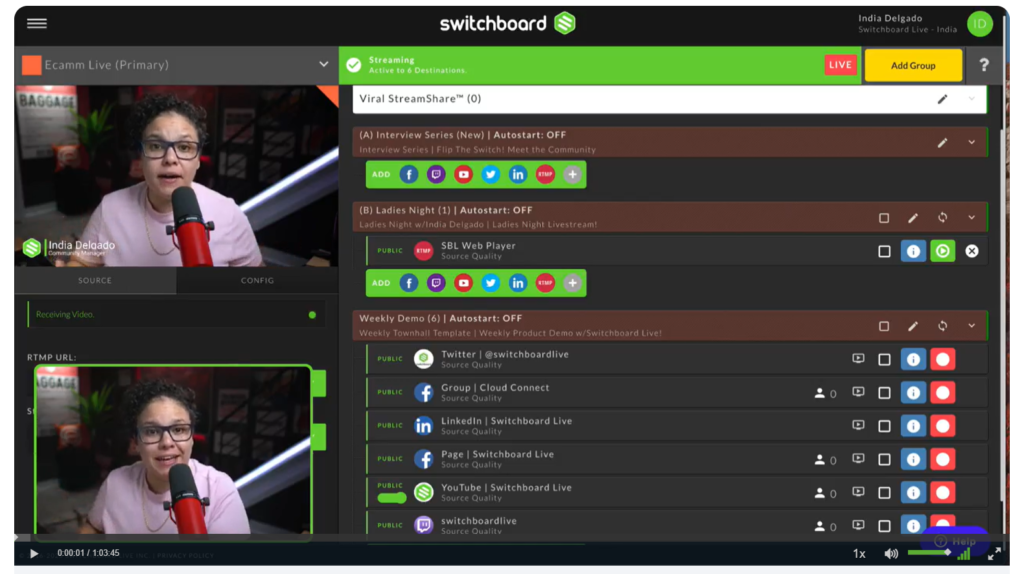 Switchboard Live Streaming Software