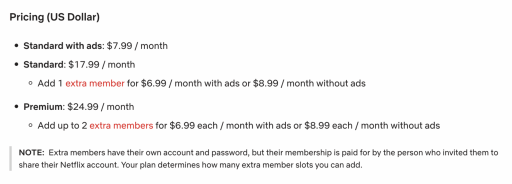 Netflix Pricing
