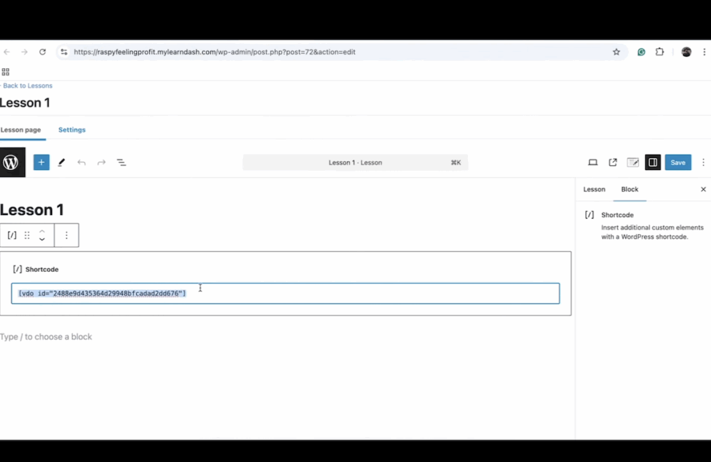 Embed Video in LearnDash
