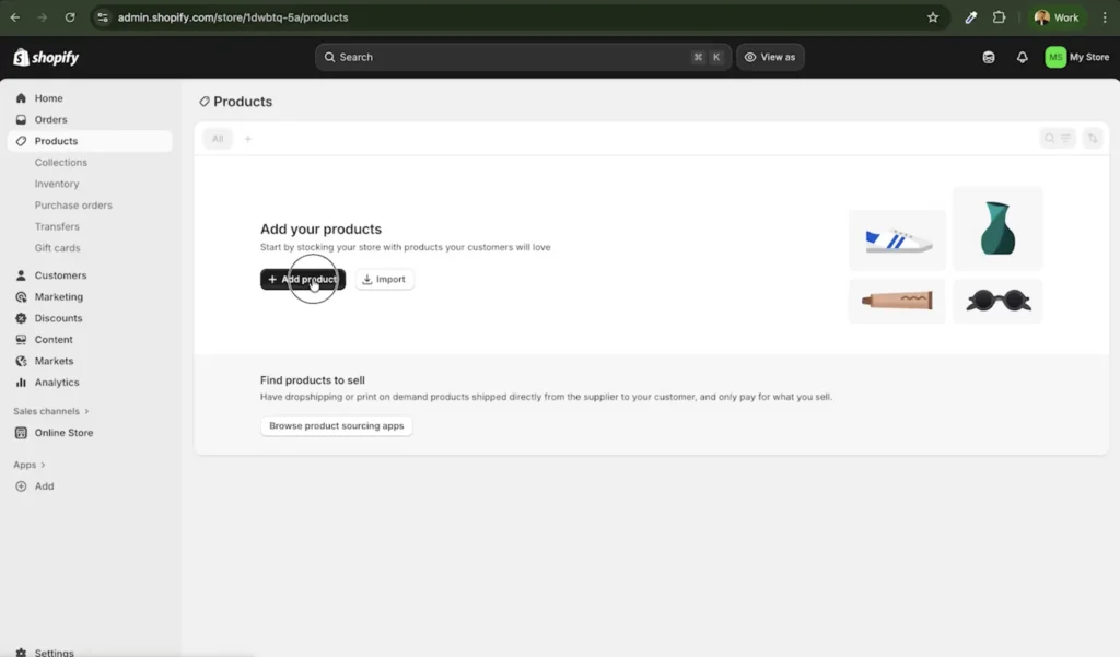 Add Product in shopify