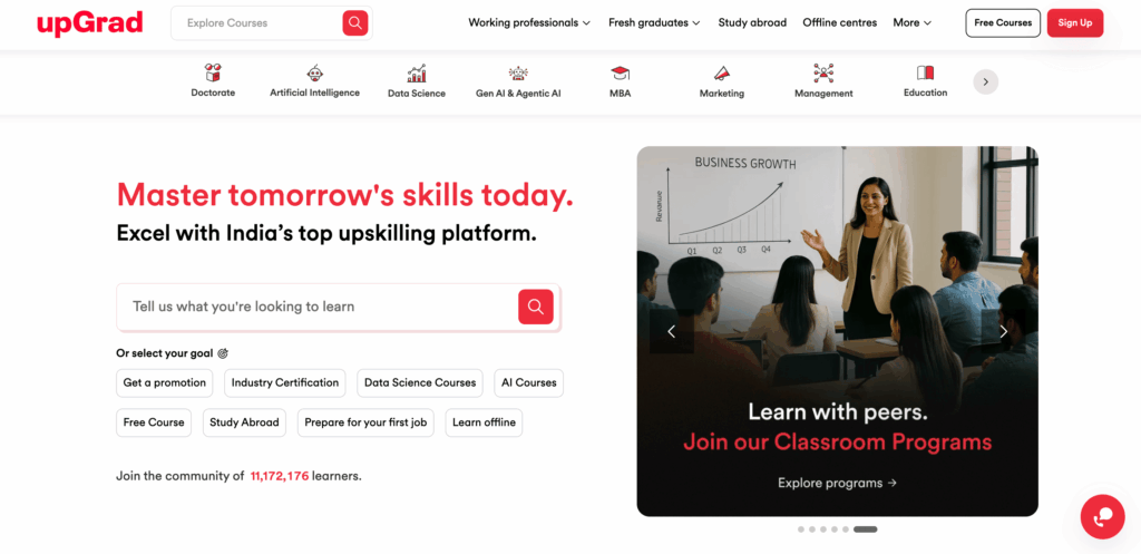 Upgrad - Coursera alternative