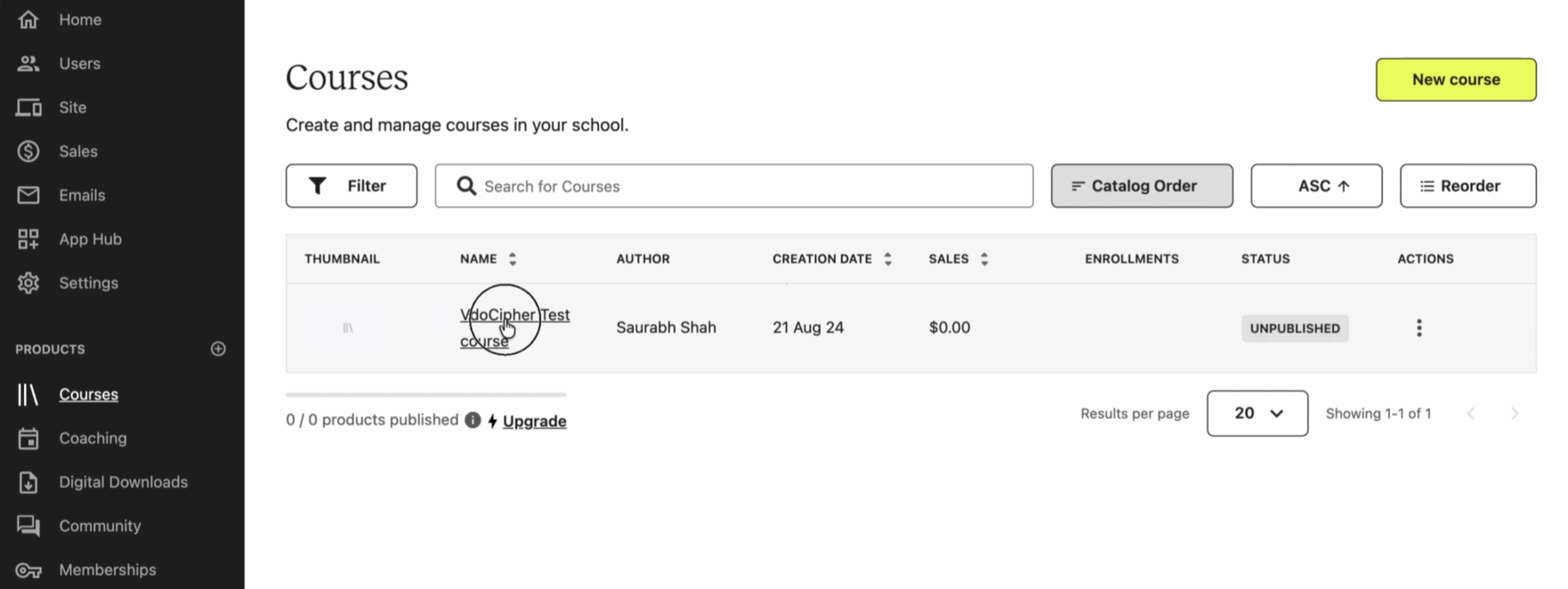 Teachable course list