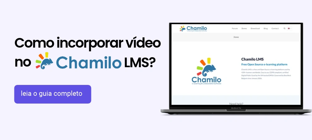 Como incorporar vídeo no Chamilo LMS - guia de hospedagem de vídeo
